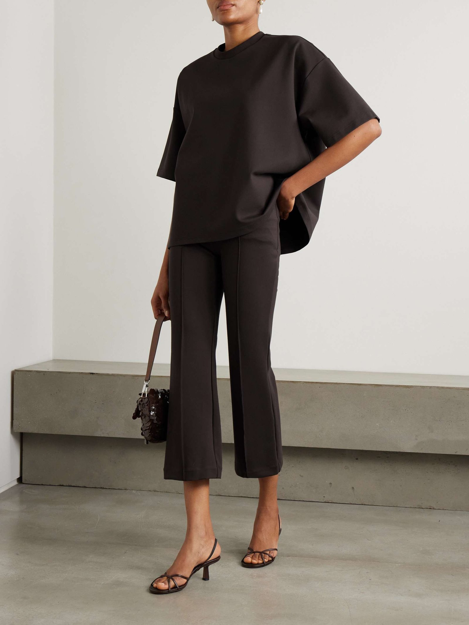 Knack Cropped Stretch-Jersey Straight-Leg Pants