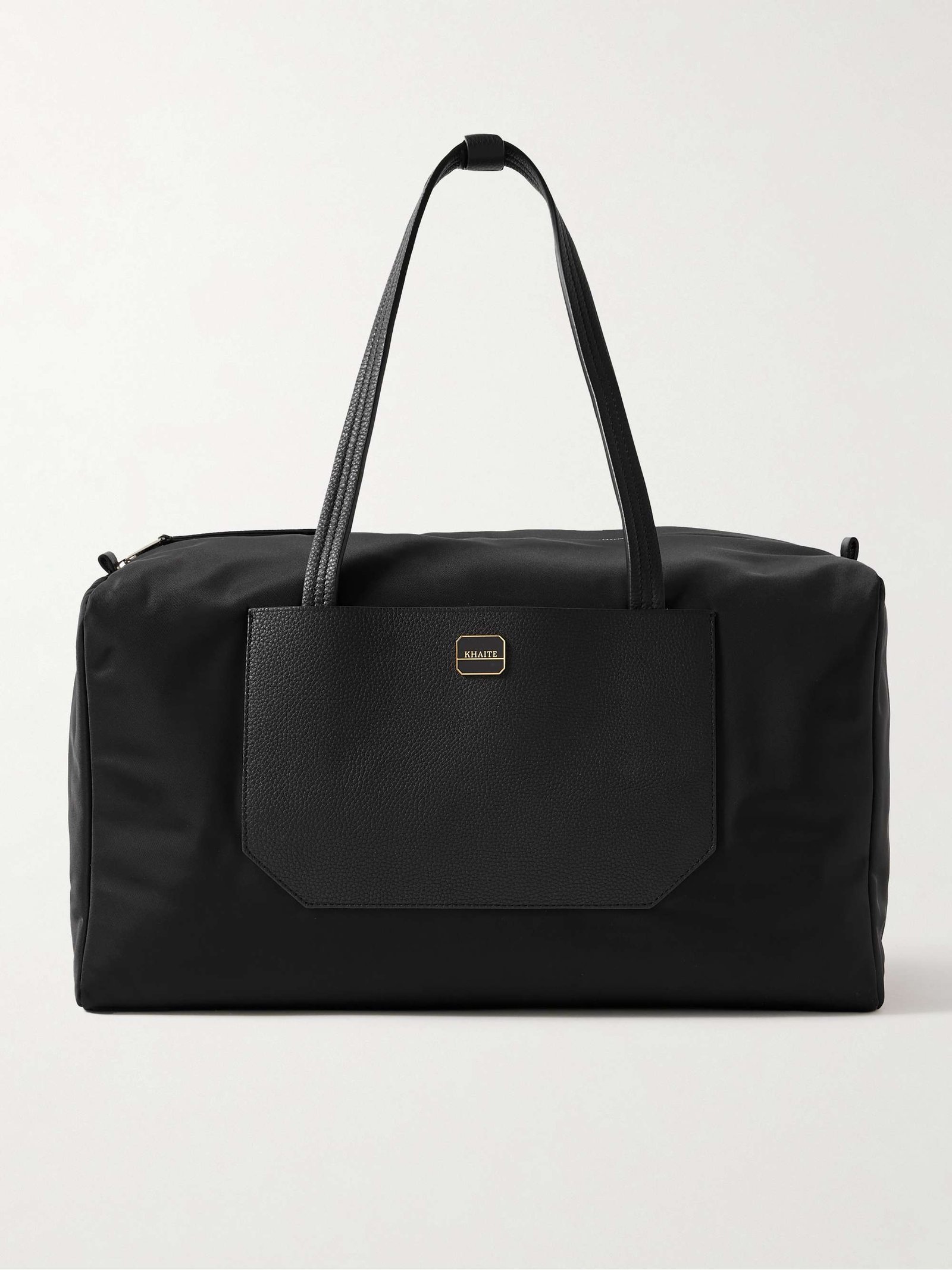 Sage Textured Leather-Trimmed Shell Duffle Bag