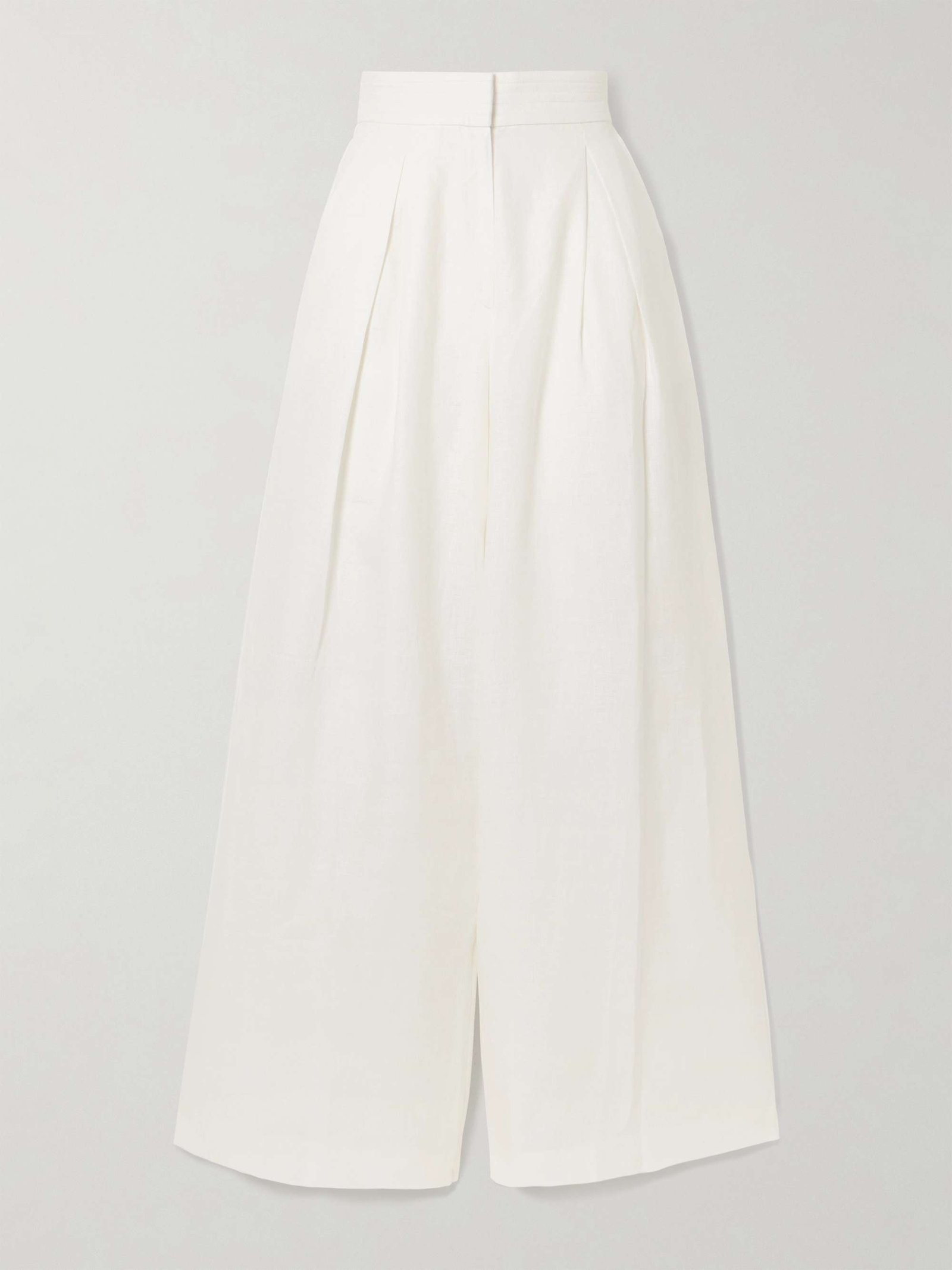 Kushi Pleated Linen Wide-Leg Pants