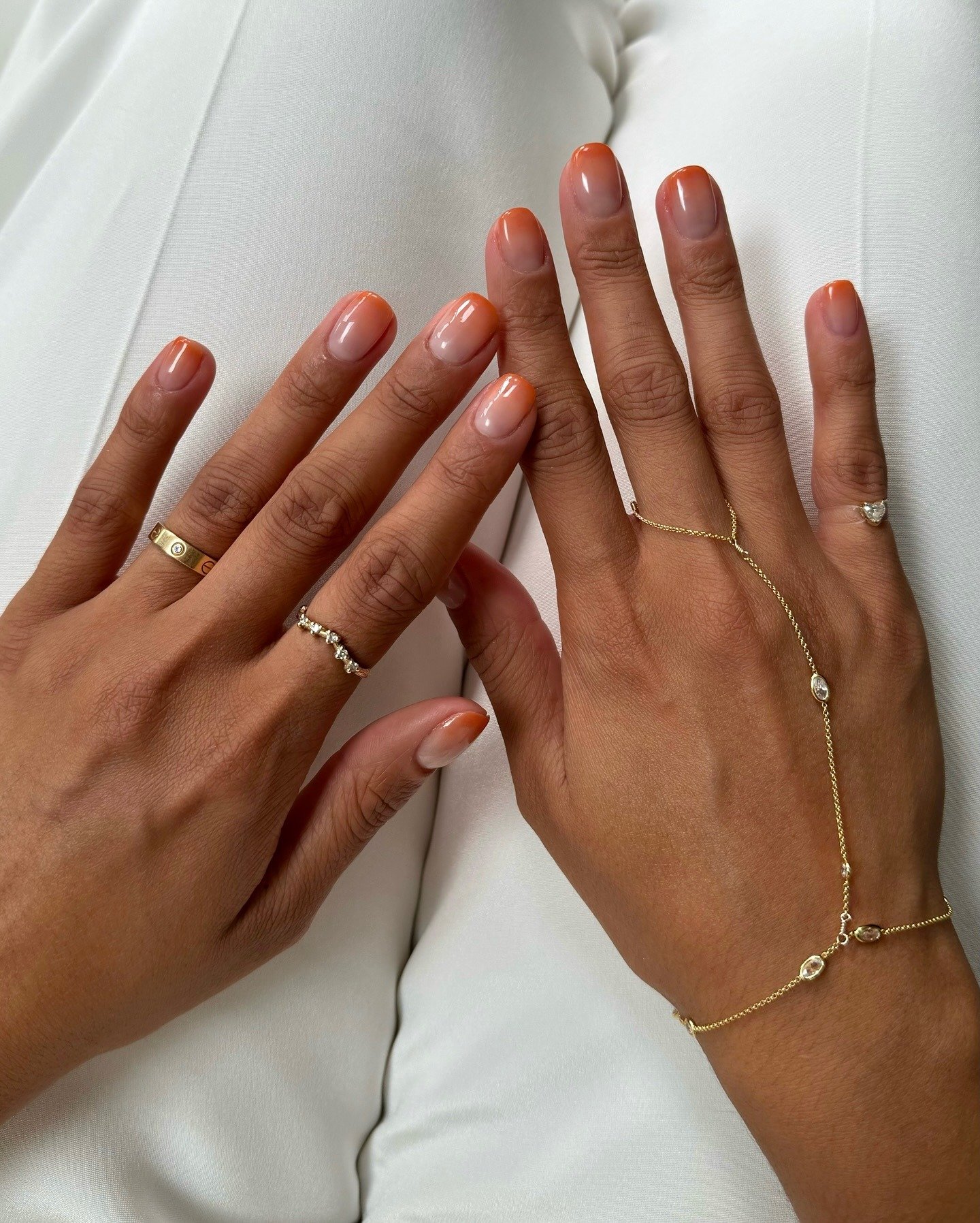 Orange ombre nails