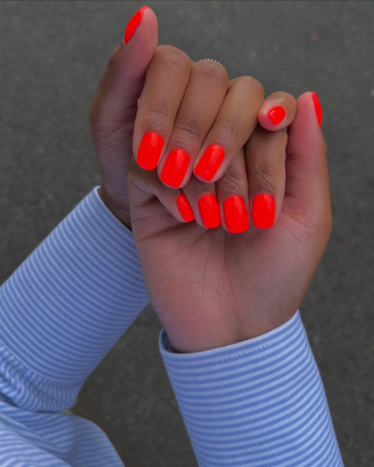 Neon orange nails