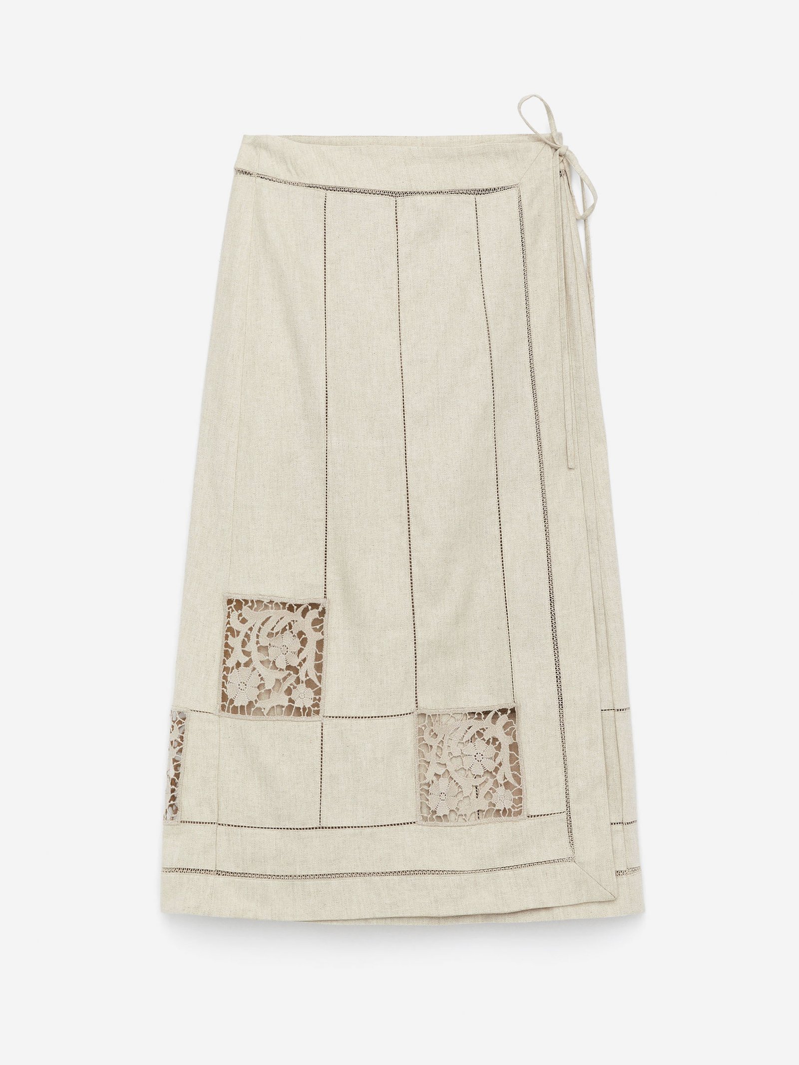 Embroidered Wrap Skirt – Beige – Women – Arket Gb