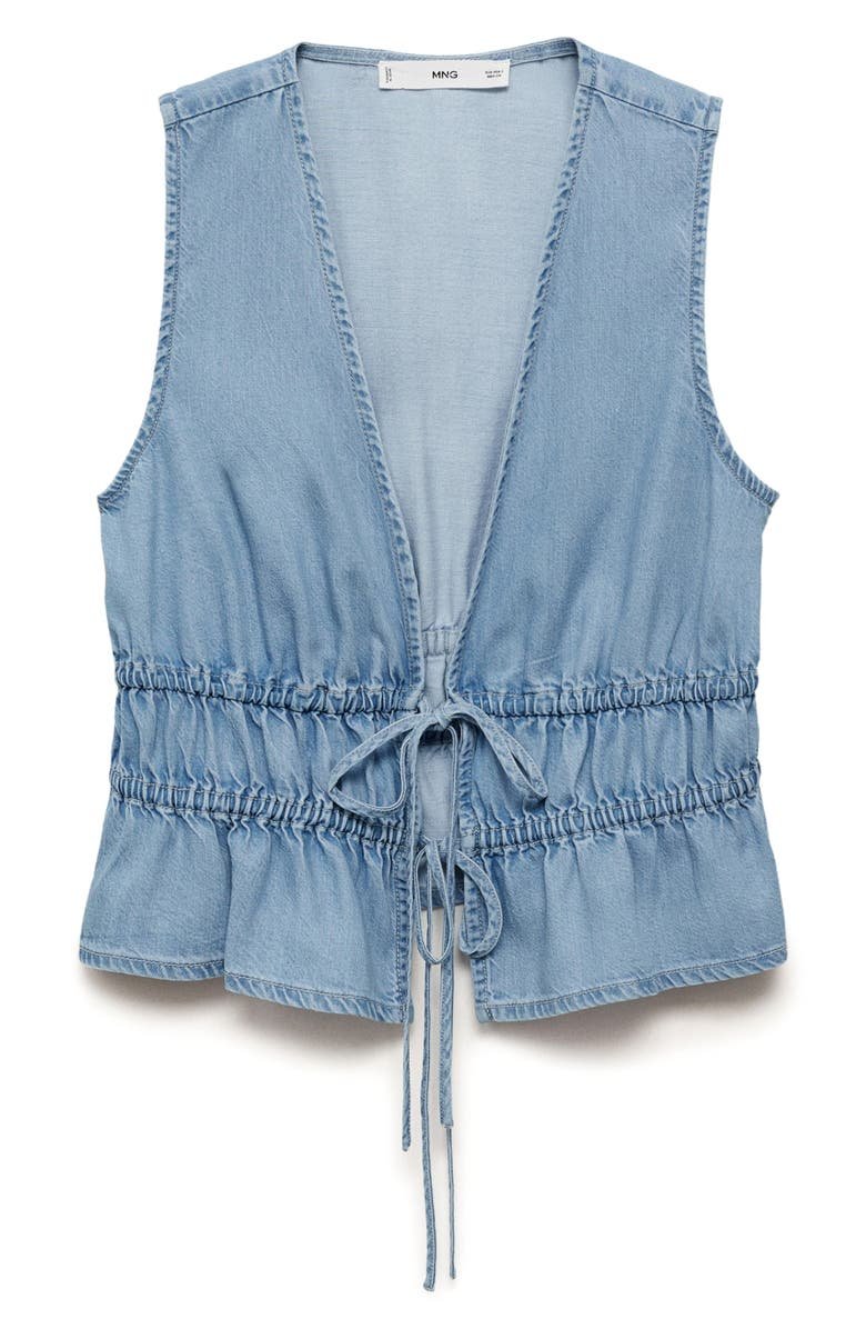 Siros Tie Front Denim Vest