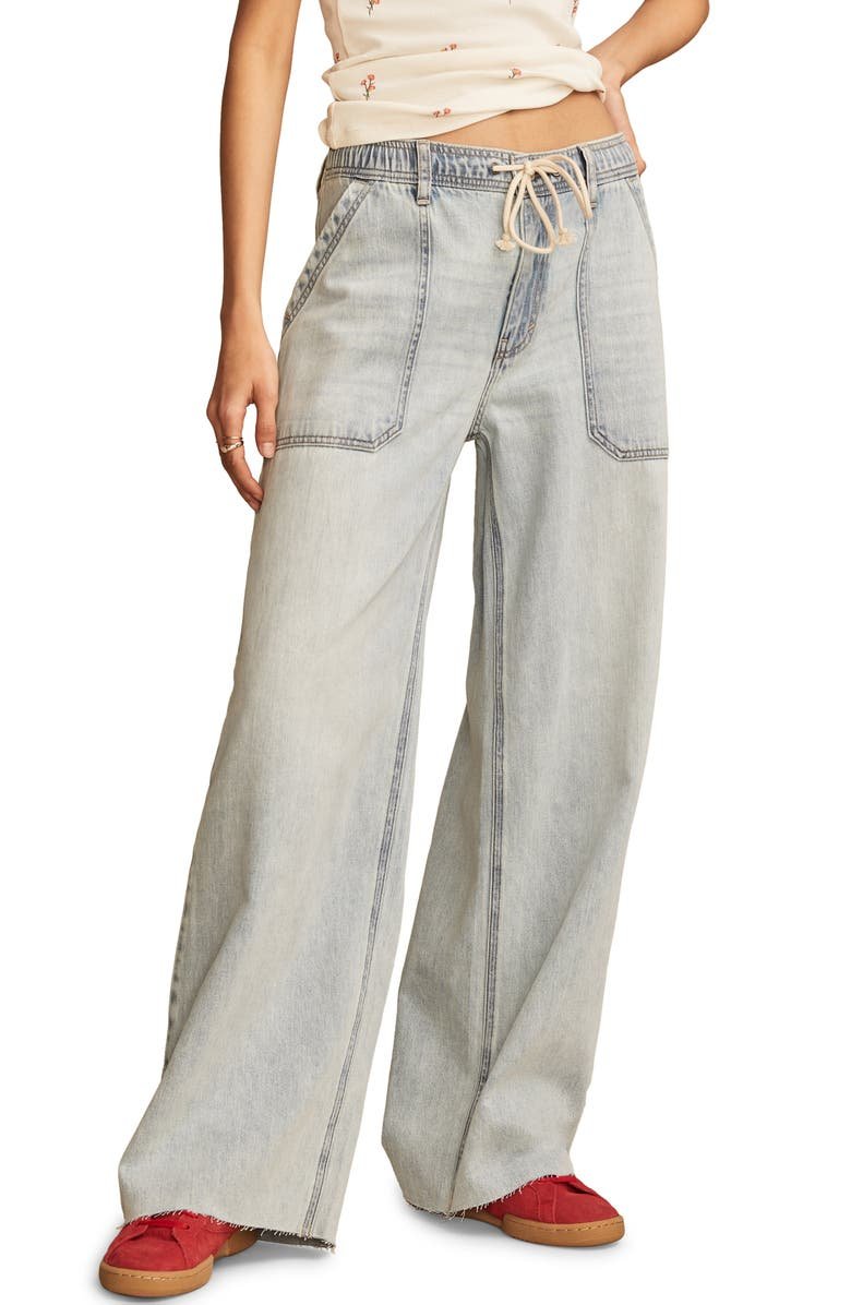 Low Rise Wide Leg Drawstring Jeans