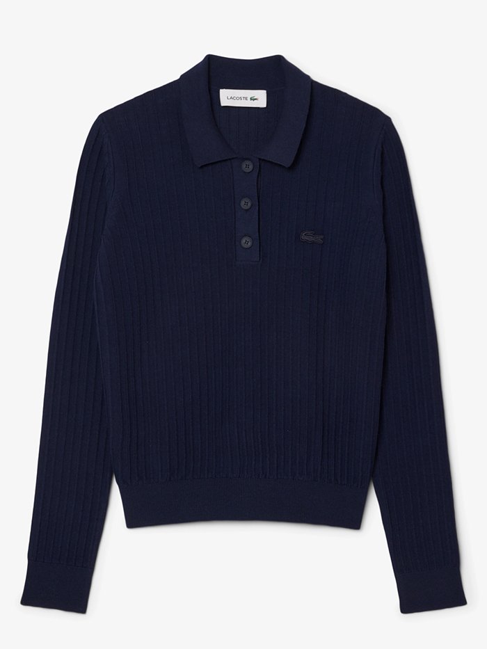 Lacoste, Women's Regular Fit Ribbed Knit Polo