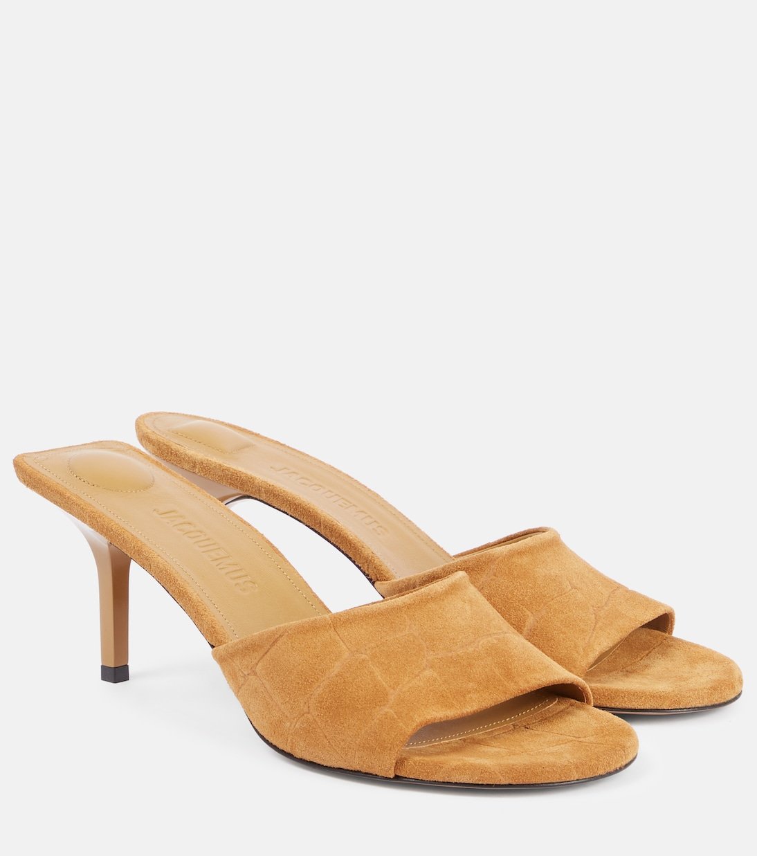 Cubisto 70 Croc-Effect Suede Mules
