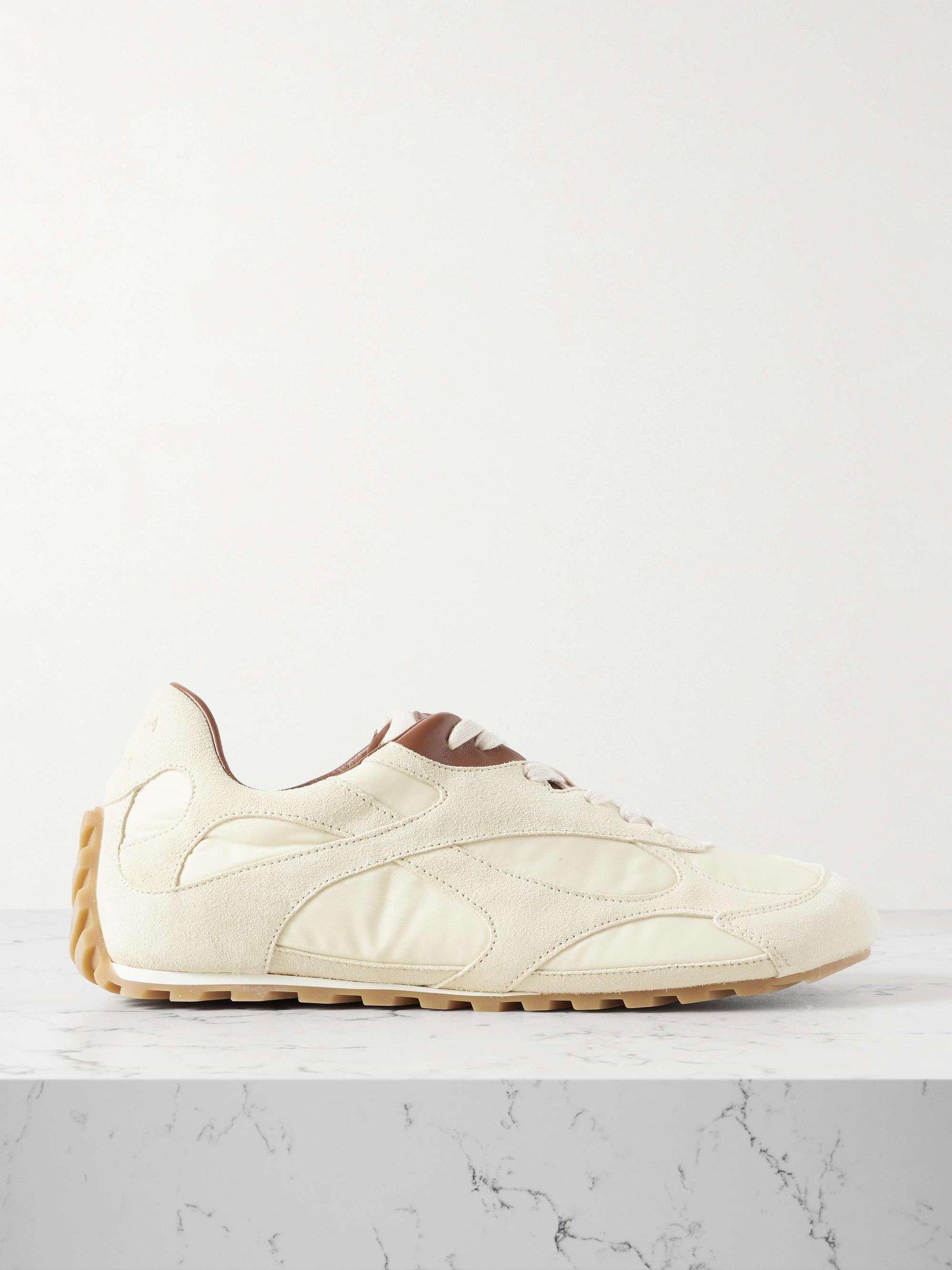 Orbit Leather-Trimmed Suede and Shell Sneakers