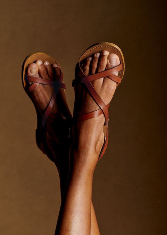 Adeline Low Sandals - Natural Heritage Leather - Vegetable-Tanned Smooth Cowhide Leather - Sézane