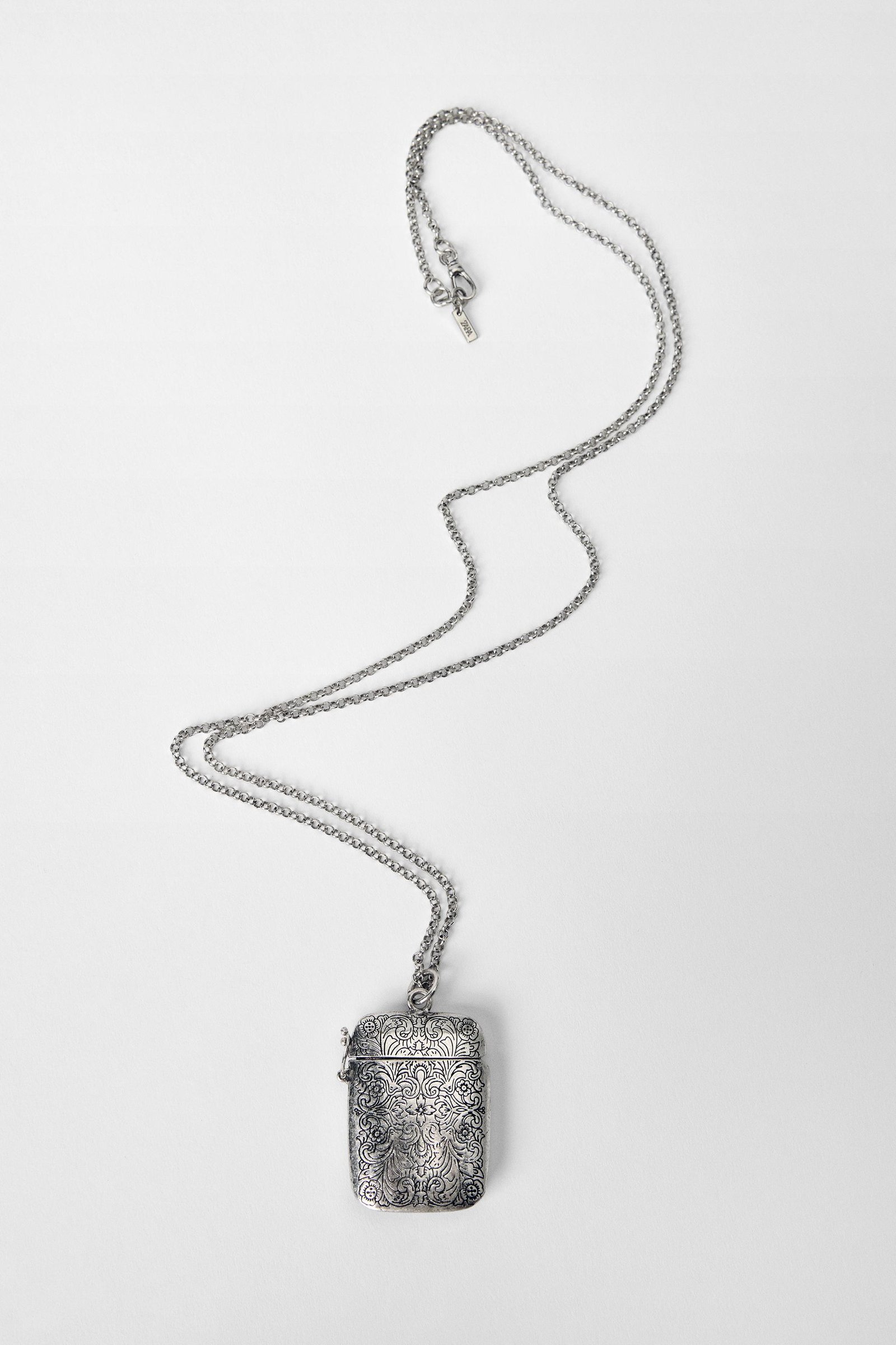 Long Textured Box Necklace Kate Moss X Zara