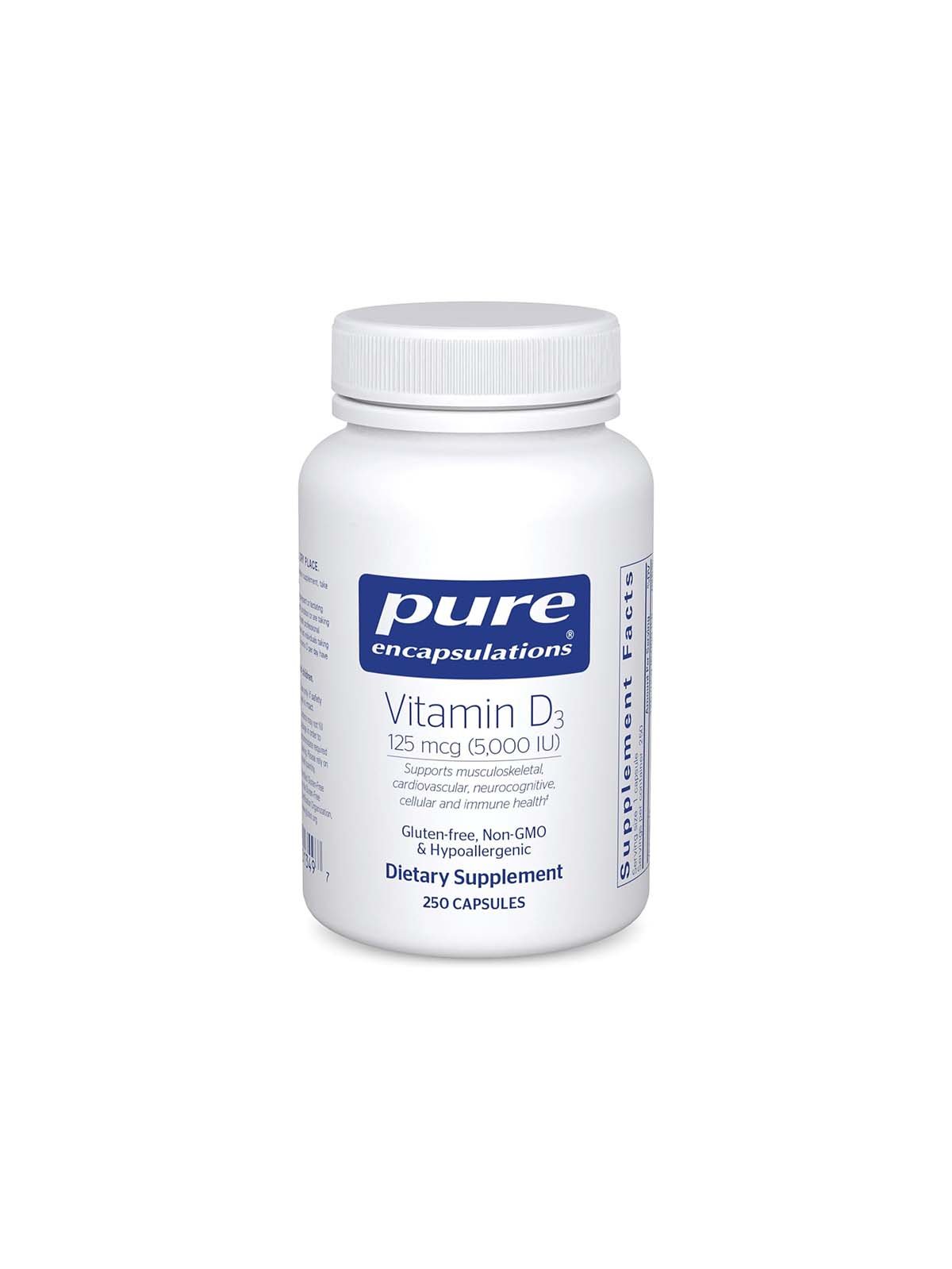 Pure Encapsulations Vitamin D3 125 Mcg (5,000 Iu) - Supplement to Support Bone, Joint, Breast, Heart, Colon, and Immune Health* - With Vitamin D - 250 Capsules