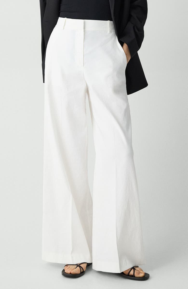 Linen Blend Wide Leg Pants