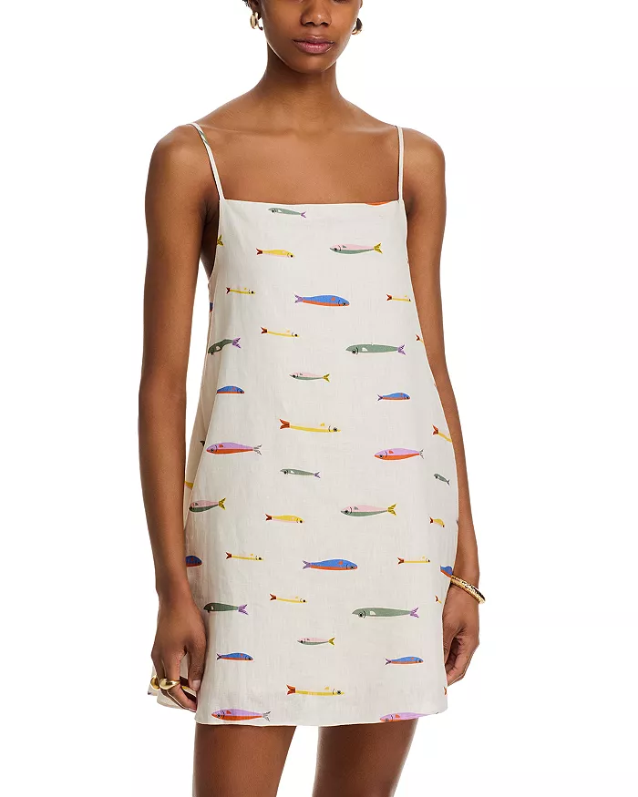 STAUD, Laura Linen Mini Dress