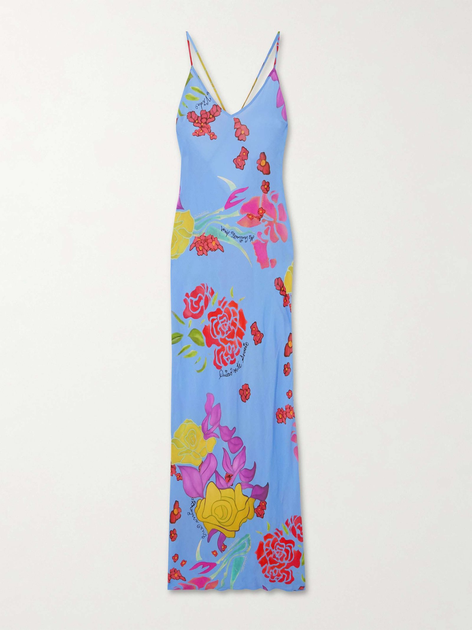 Cielo Floral-Print Satin Maxi Dress