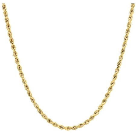 Real Genuine Solid 1/20 14k Yellow Gold Rope Chain Necklace 20 Inch Mm for Men and Women Golds