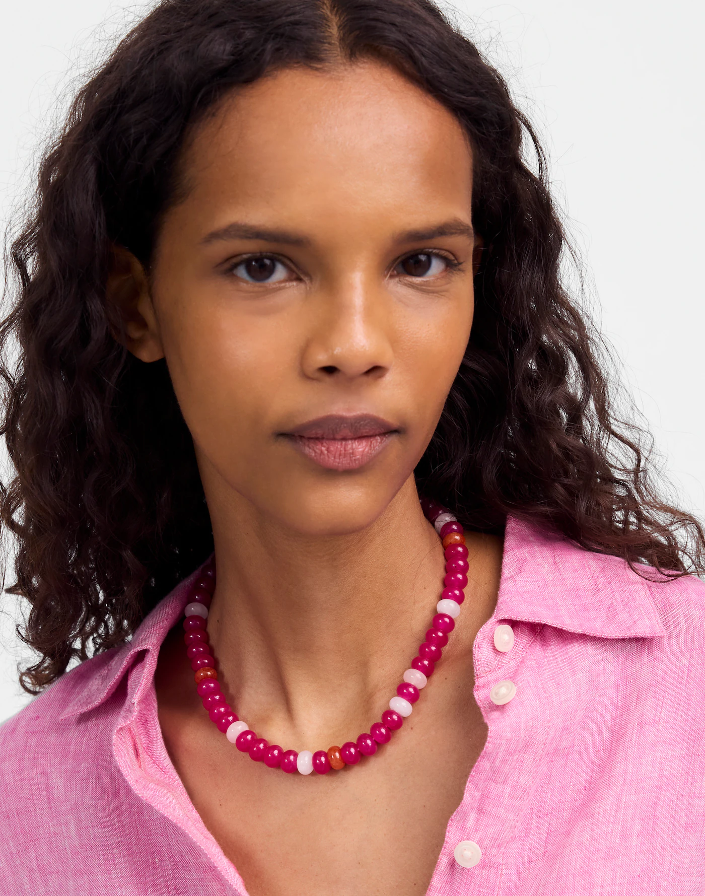 Semiprecious Chunky Beaded Choker Necklace