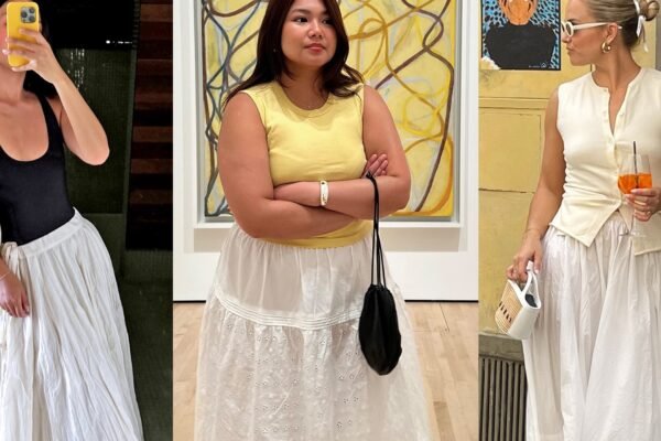 9 Chic Ways to Wear the Full White Skirt Trend