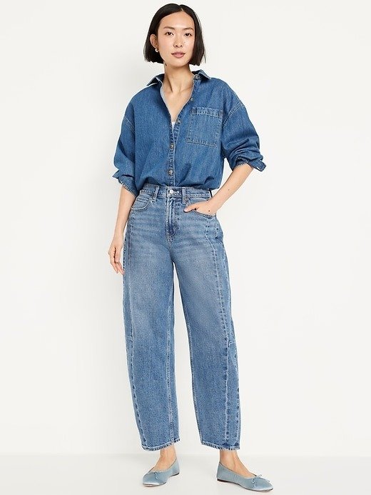 Old Navy, High-Waisted Barrel Ankle Jeans