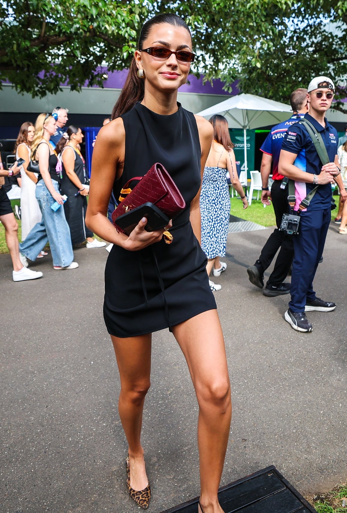 Portuguese model Francisca Gomes walks in the paddock during qualifying ahead of the F1 Grand Prix of Australia at Albert Park Grand Prix Circuit on March 15, 2025 in Melbourne, Australia. (Photo by Kym Illman/Getty Images)