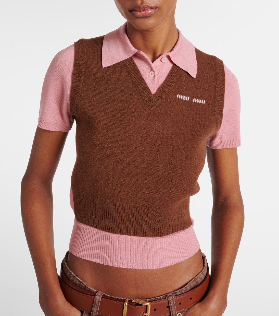 Layered Wool and Cashmere Polo Shirt