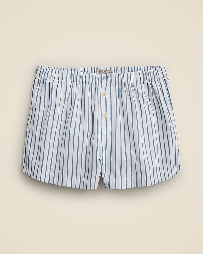 Cotton Poplin Boxer Short in Stripe