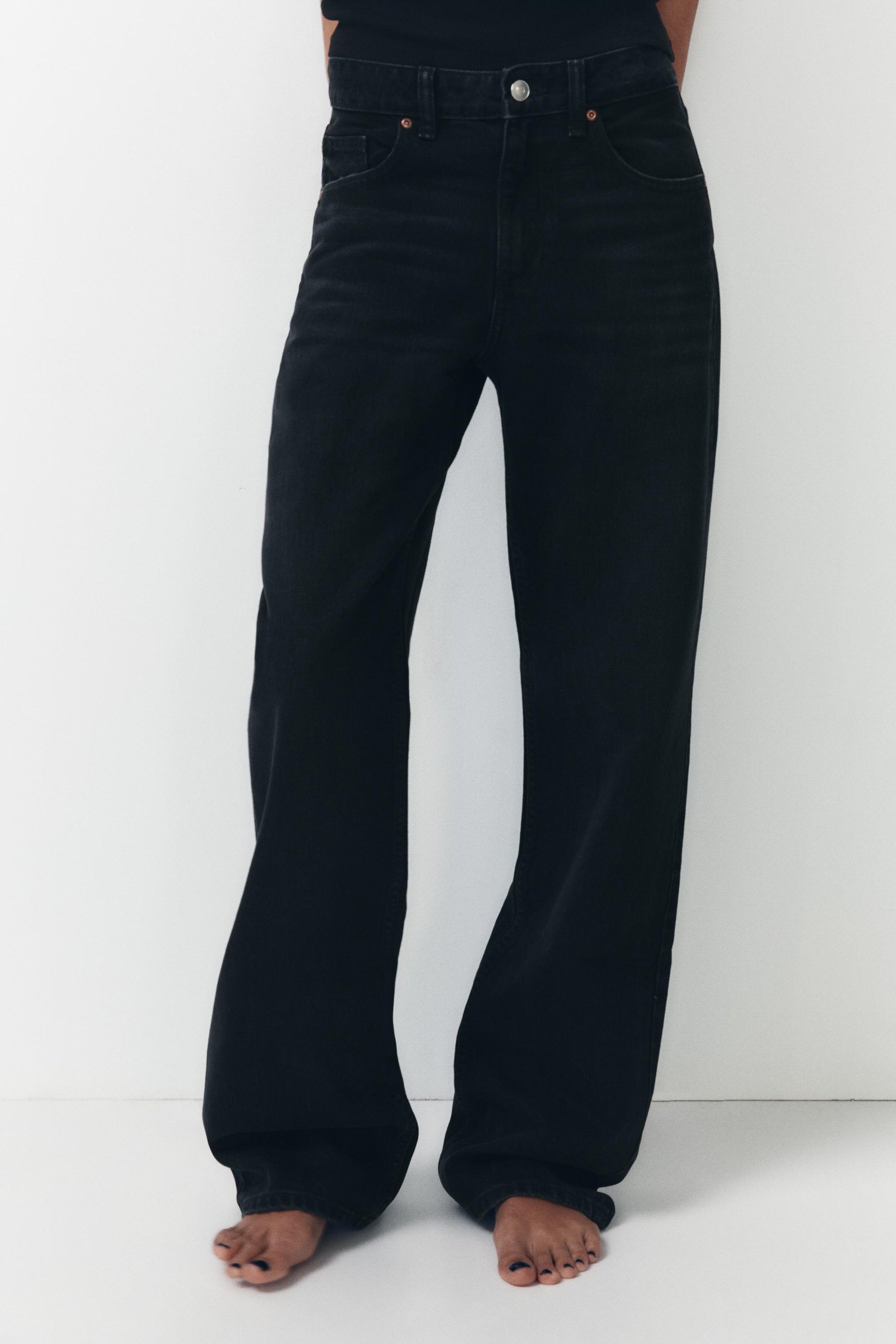 Full Length Trf Mid-Rise Wide Leg Jeans