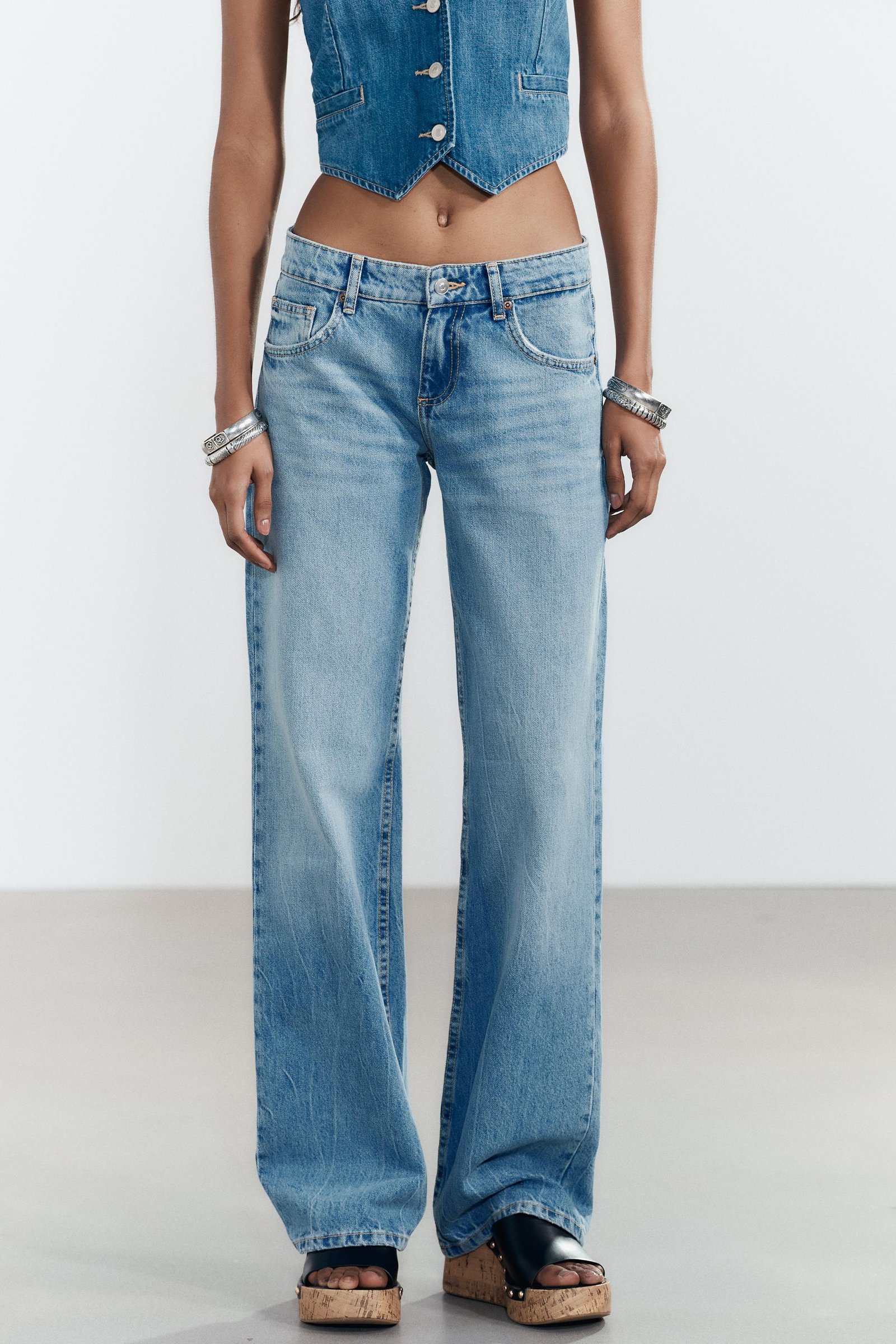 Trf Wide Leg Low Rise Jeans