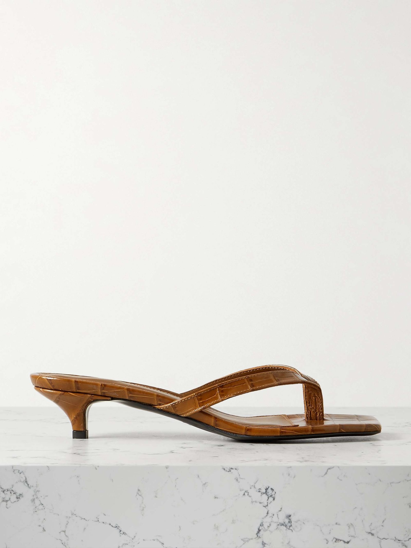 TOTEME Croc-Effect Leather Sandals
