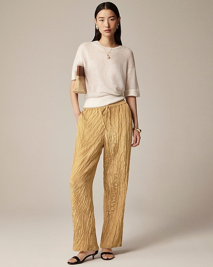 New Soleil Pant in Crinkled Viscose Blend