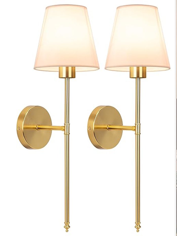 NIORSUN, Niorsun Battery Operated Wall Sconce Set of 2,gold Rechargeable Wall Lights With 5200mah Dimmable Bulbs and Remote,10 Colors Wireless Wall Lamps for Bedroom Living Room Hallway Decor