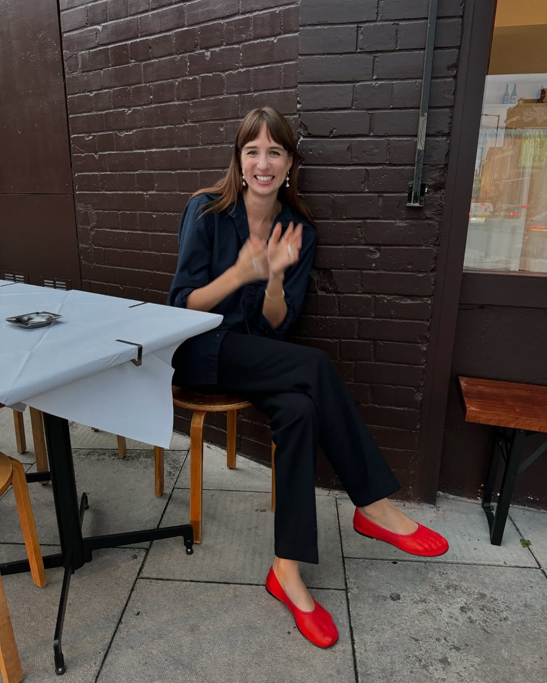 Lizzy Hadfield wears the Dear Frances Balla Pumps