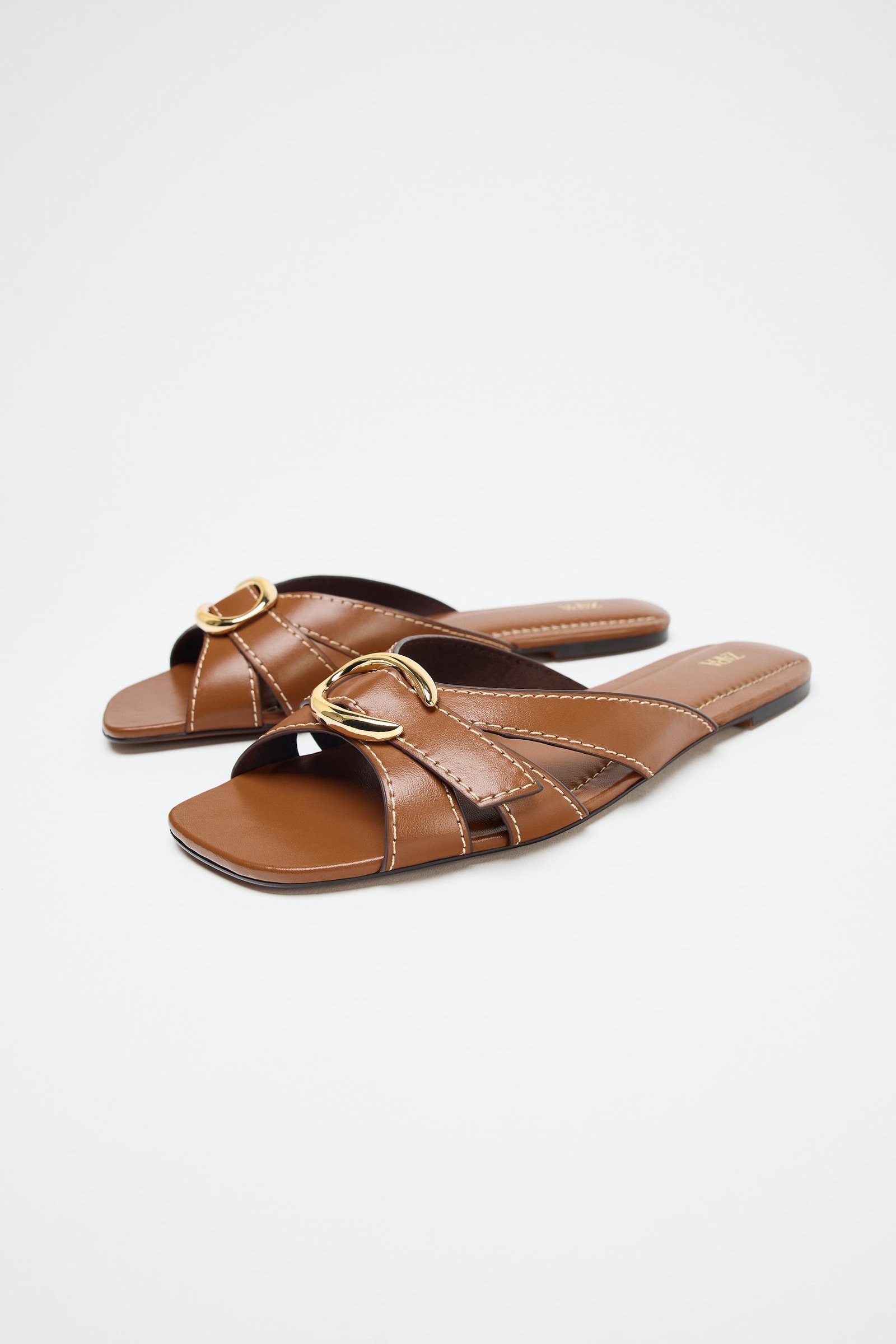 Crossover Sandals With Metal Detail