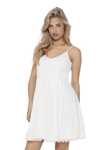 Only Women's Onlhelena Lace S/l Short Dress Wvn, Cloud Dancer, 14