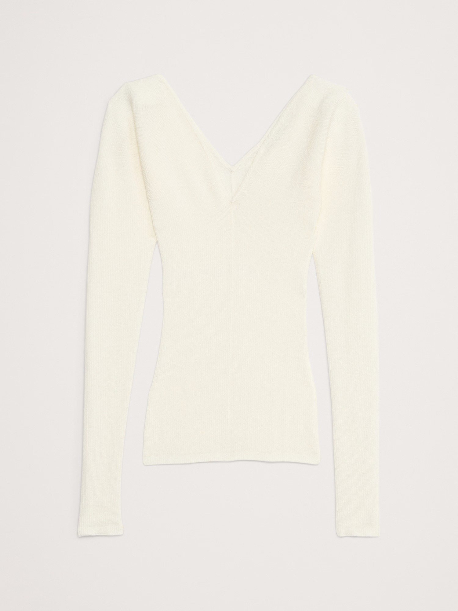 Banana Republic, Ribbed Merino Double V-Neck Sweater