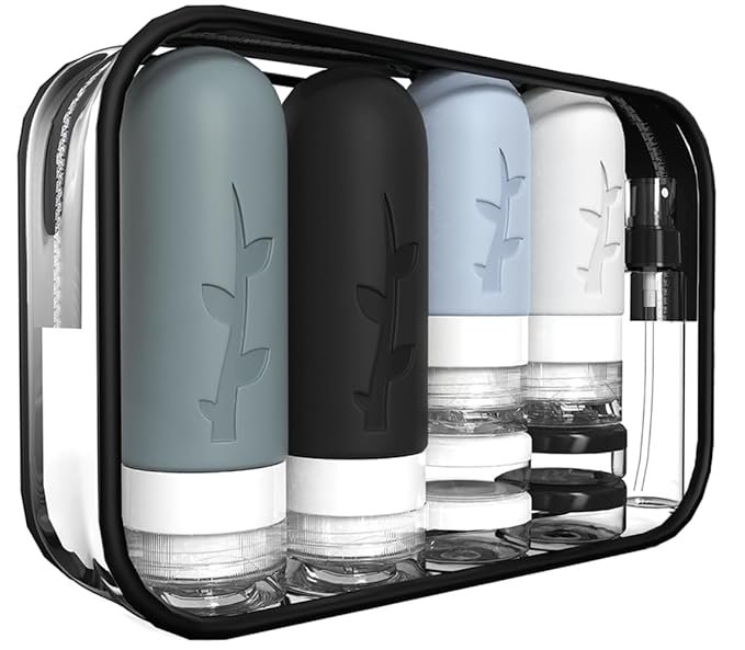 Tocelffe, 18pack Travel Bottles for Toiletries,tsa Approved Silicone Travel Containers for Toiletries,leak Proof Refillable Liqus Shampoo and Conditioner Travel Essentials Toiletry Bottles