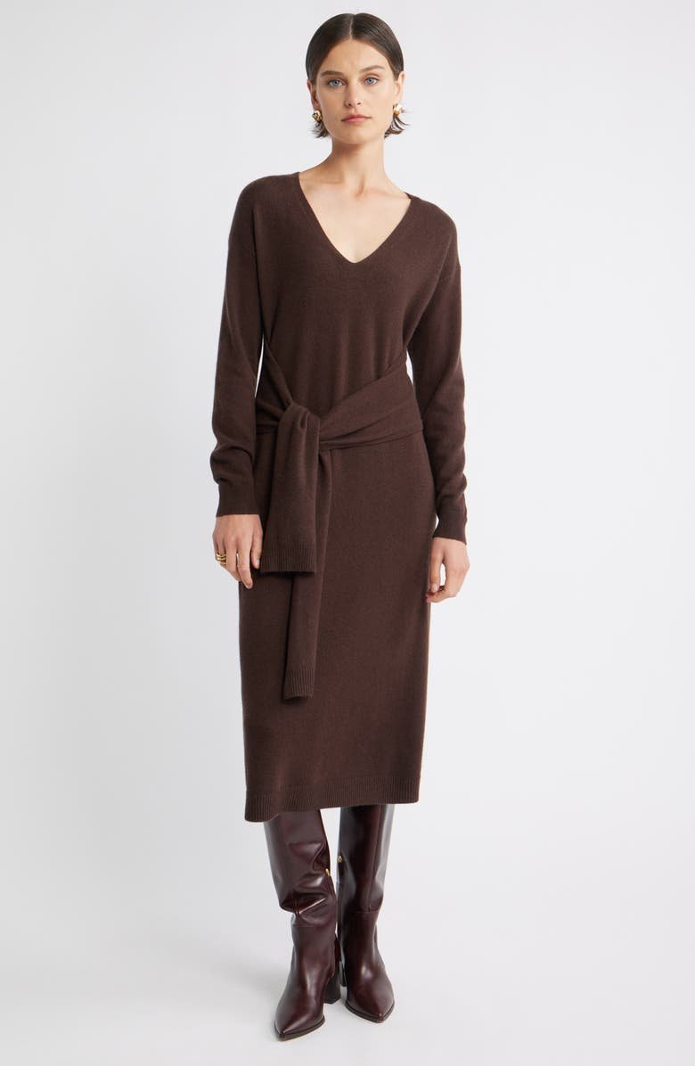 Long Sleeve Wool & Cashmere Blend Sweater Dress