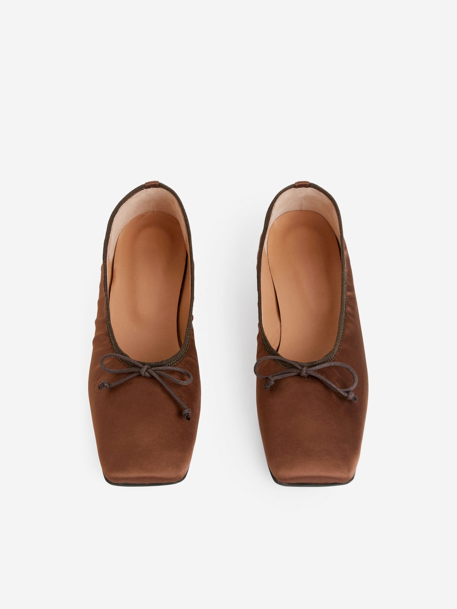 Satin Ballerinas – Dark Brown – Women – Arket Gb