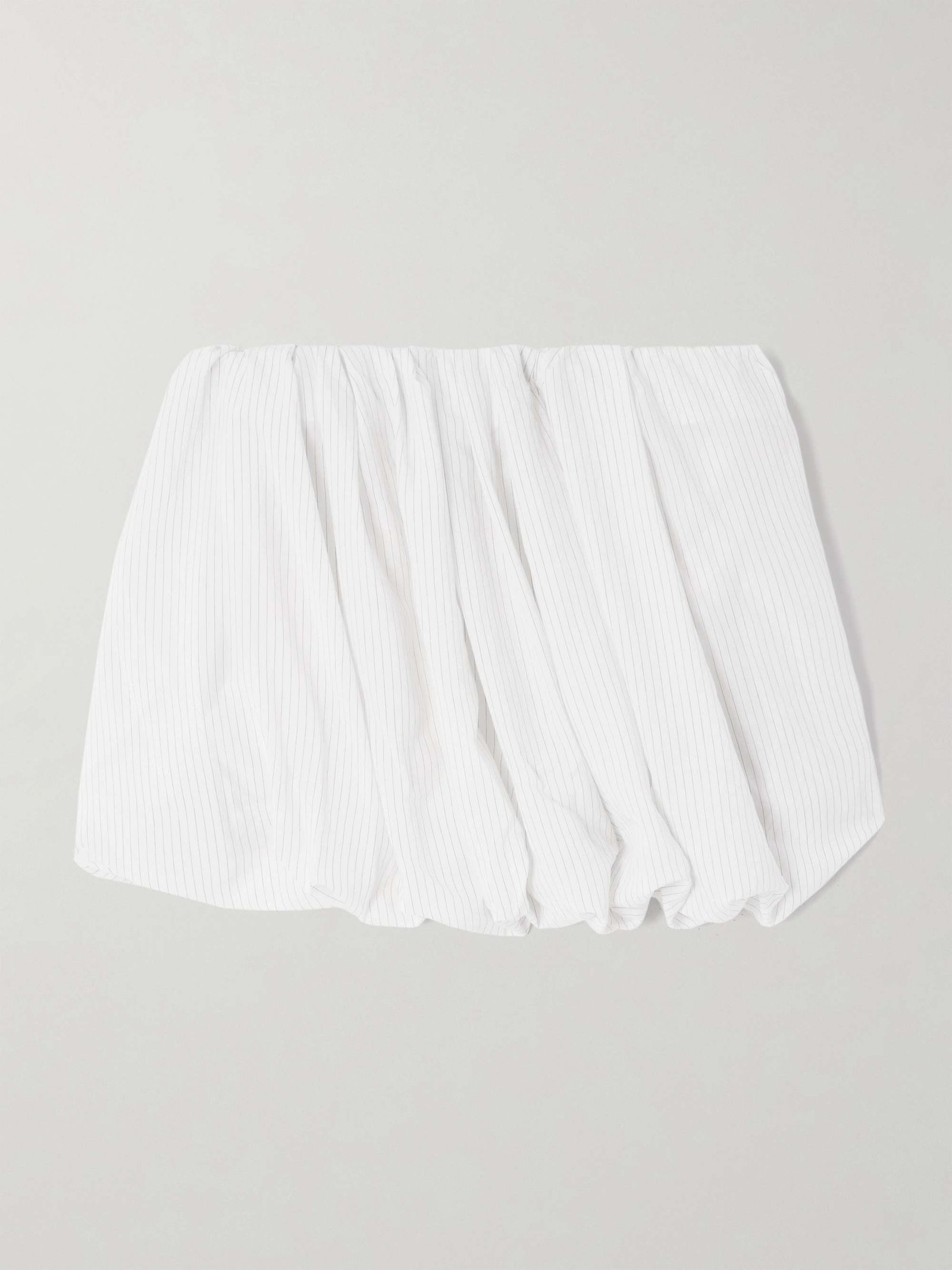 Pleated Pinstriped Poplin Mini Skirt