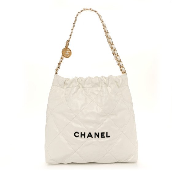 Chanel Shiny Calfskin Quilted Small Chanel 22 White