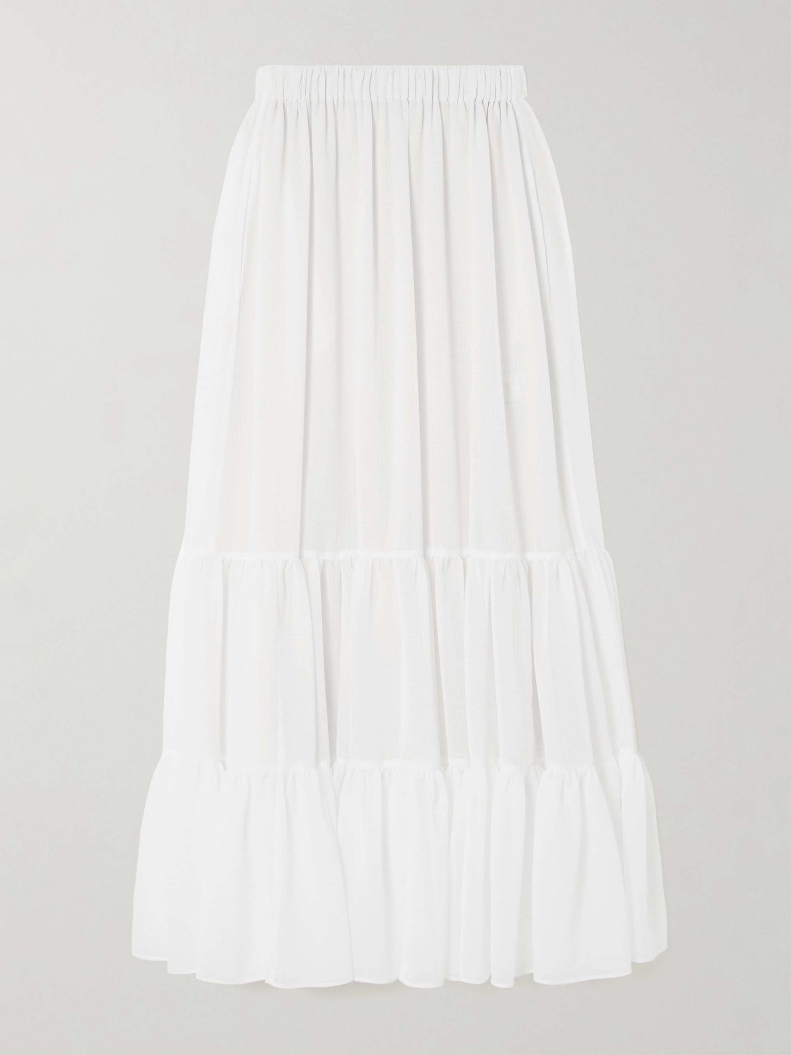 Tiered Jacquard Maxi Skirt
