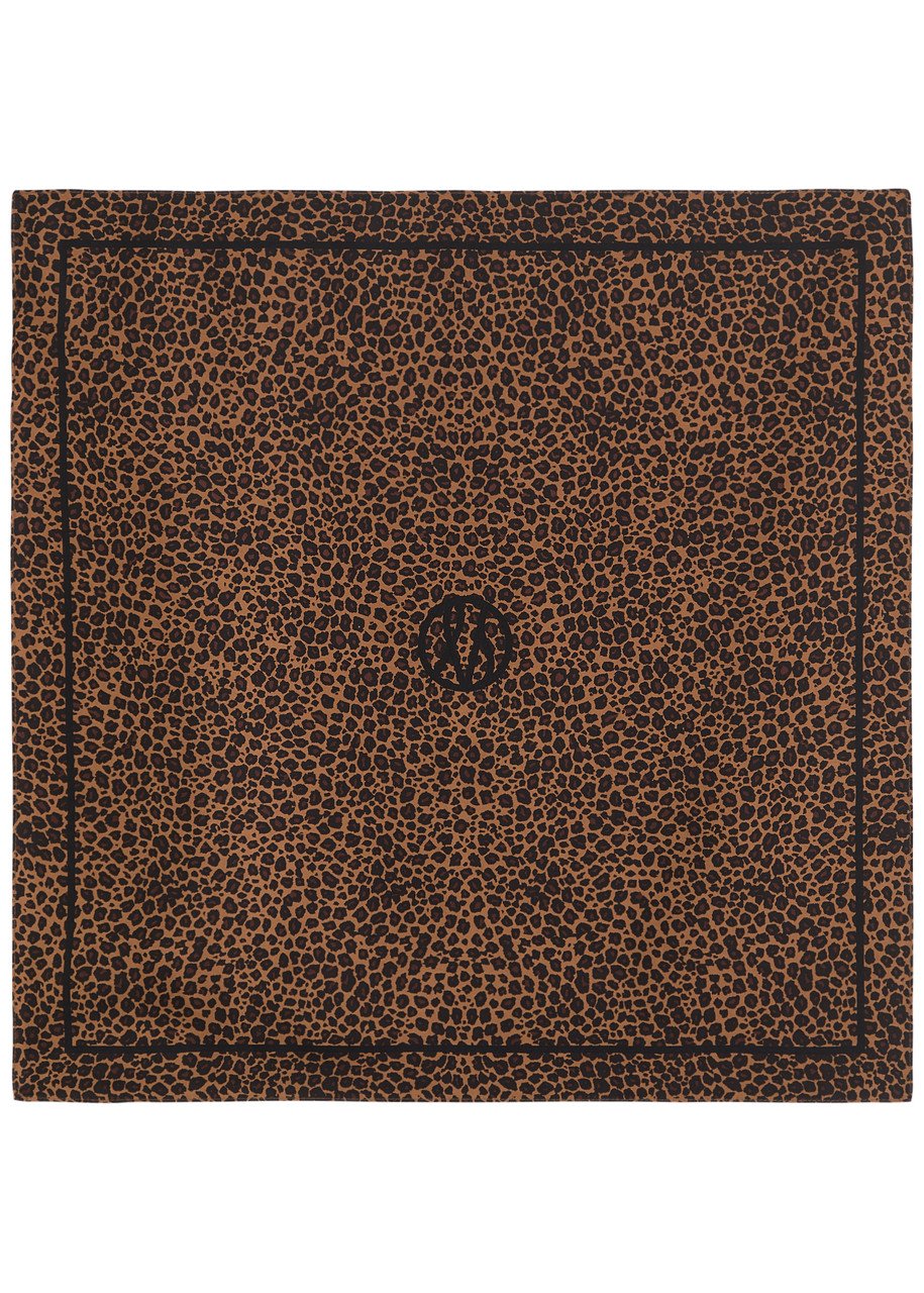 Leopard-Print Silk Scarf