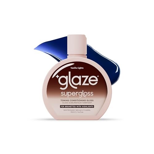 Glaze Supergloss Color Conditioning Gloss – Hydrating Semi-Permanent Color Hair Gloss & Shine Boost – Color Depositing Mask - Vegan, Cruelty-Free – 190ml - Vanilla Lights - Cool Blue Toner