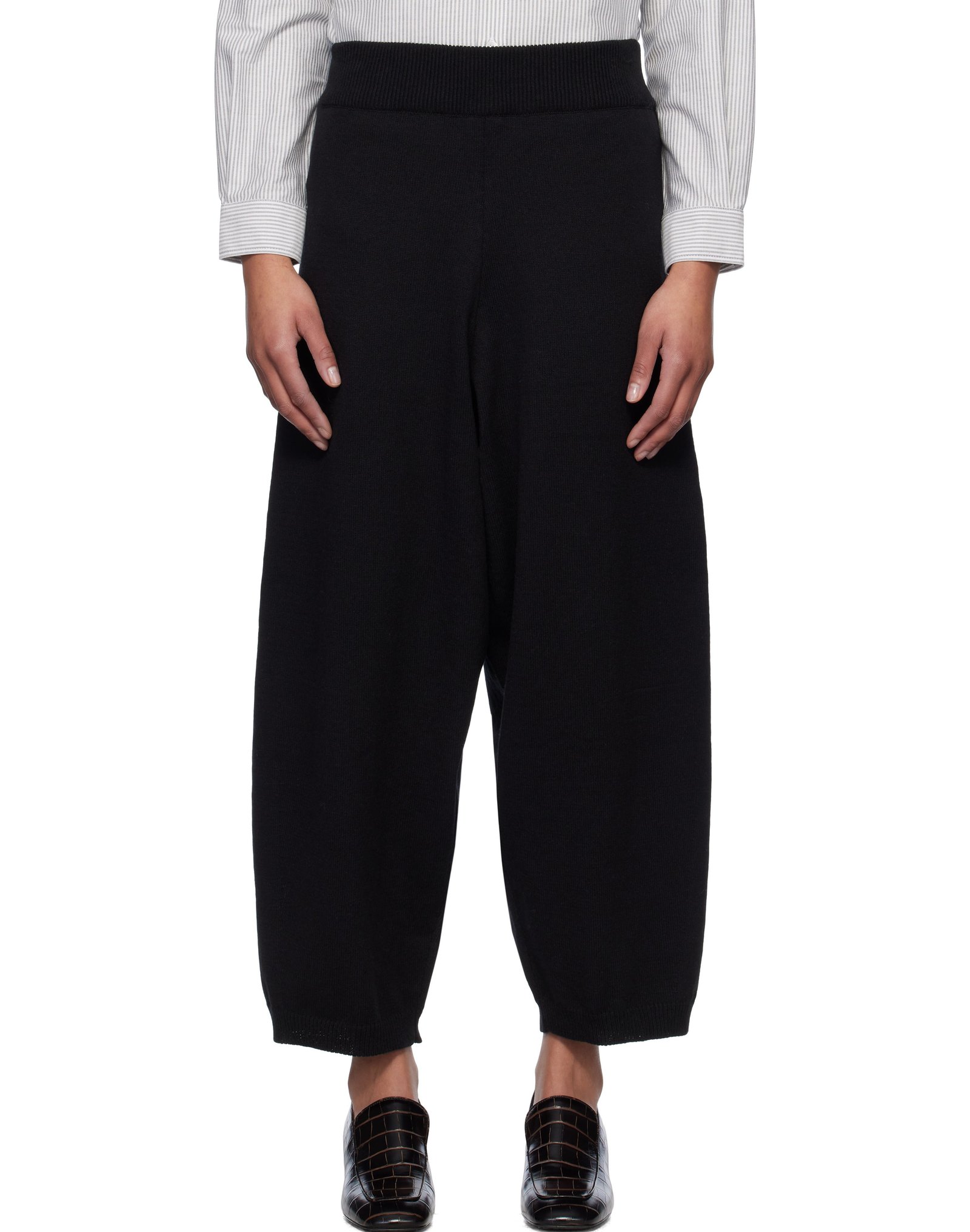 Black curve trousers