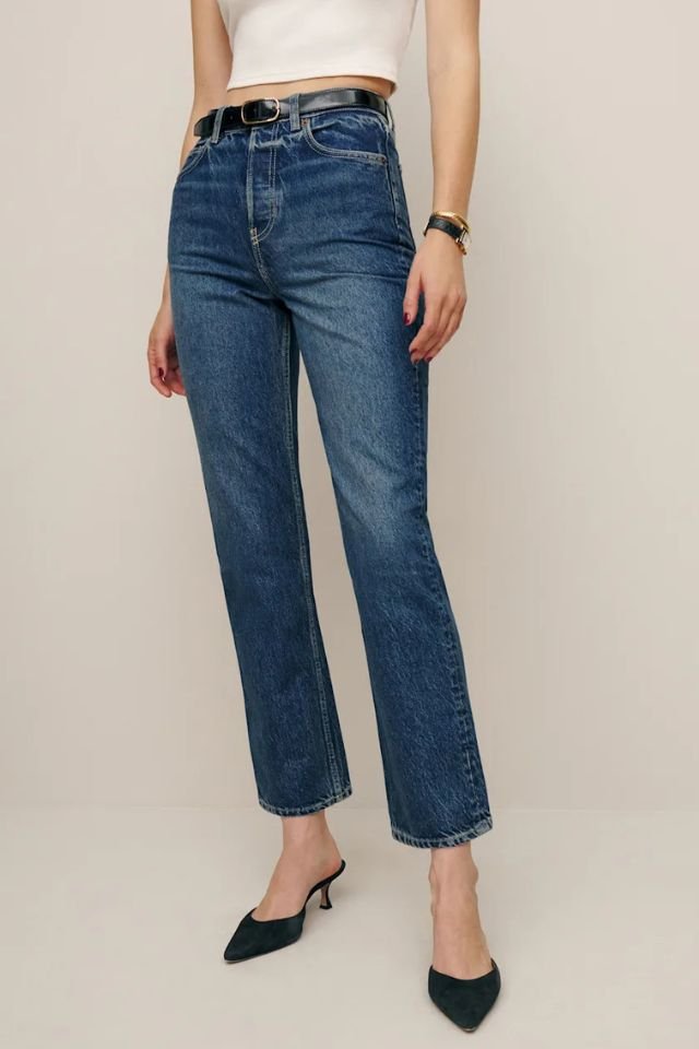 Reformation Cynthia High Rise Straight Cropped Jeans
