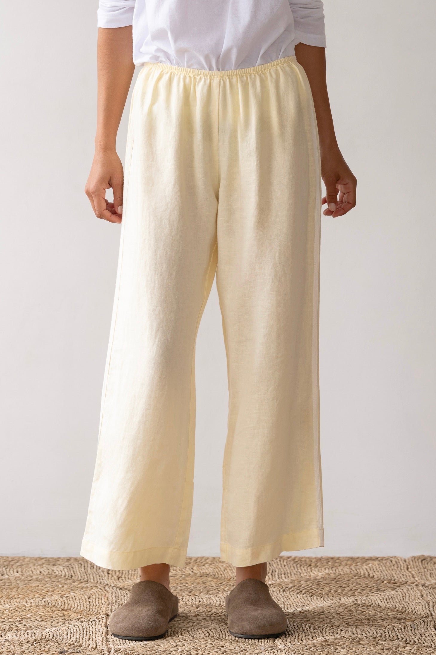 Pre-Order the Linen Crop Stripe Pant