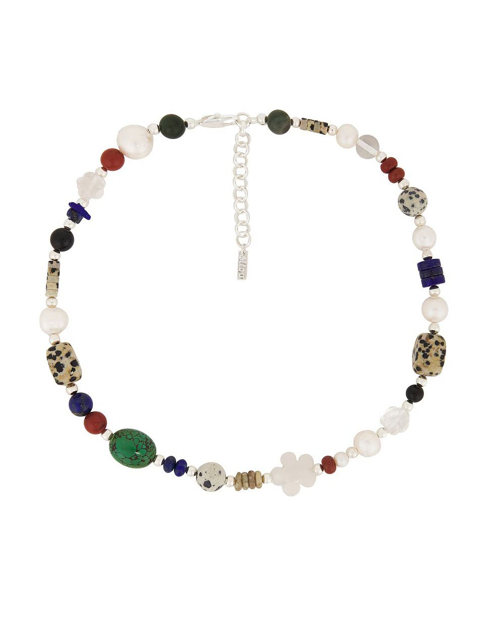 August Necklace, beaded colorful necklace
