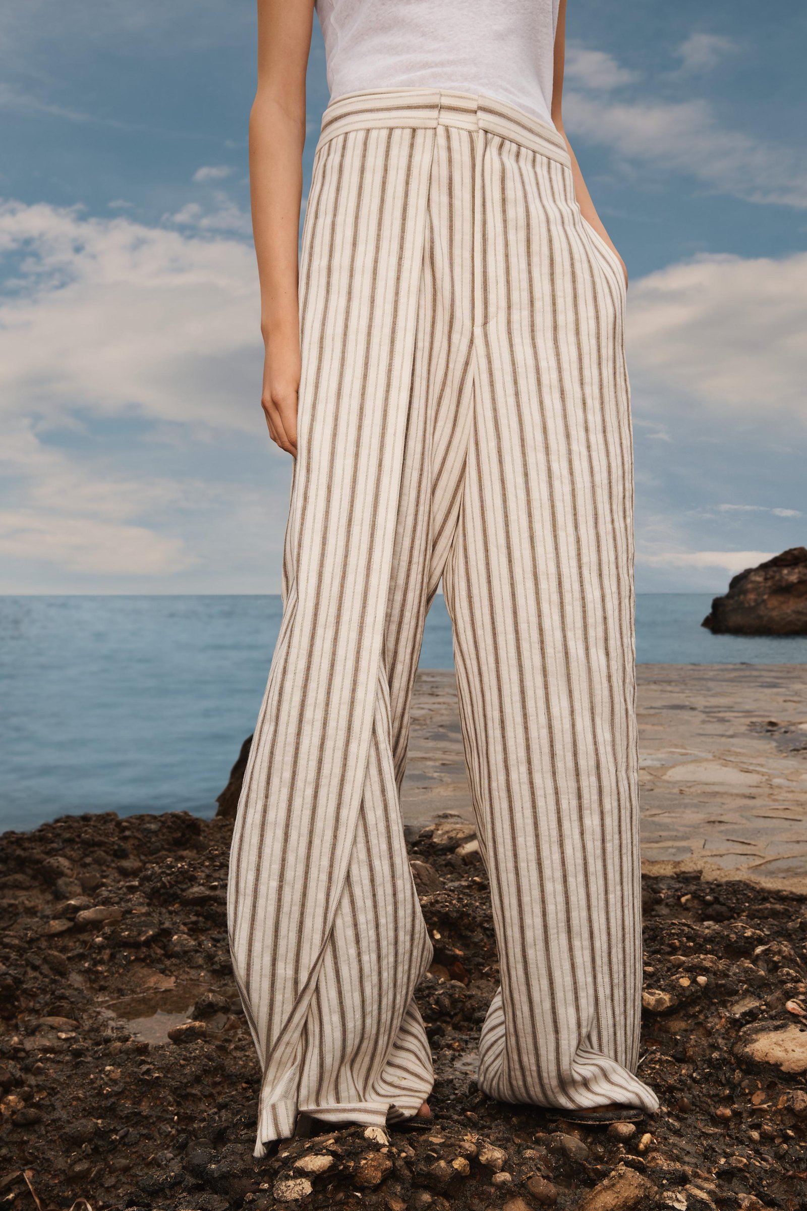 Limited Edition Striped Linen Blend Trousers
