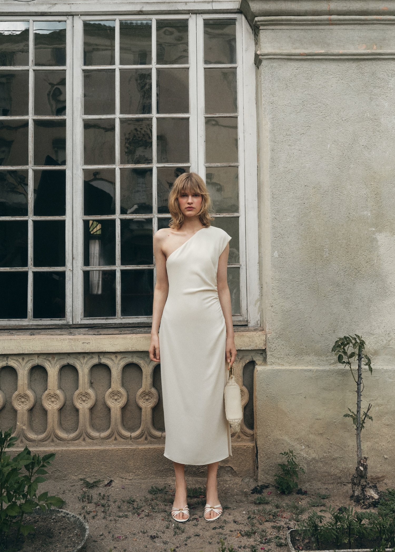 Asymmetrical Pleated Dress - Women | Mango United Kingdom