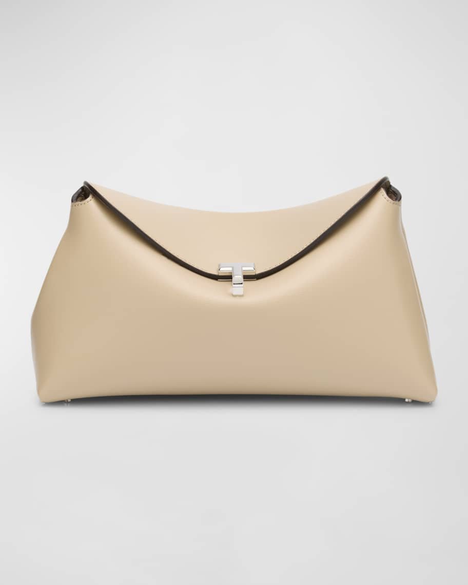 T-Lock Leather Clutch Bag