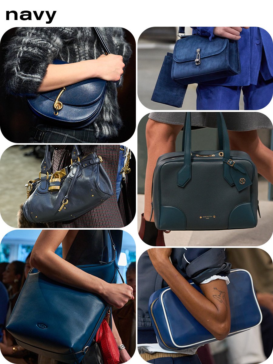 Collage of different handbag color trends