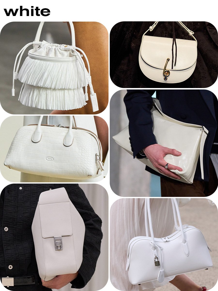 Collage of different handbag color trends